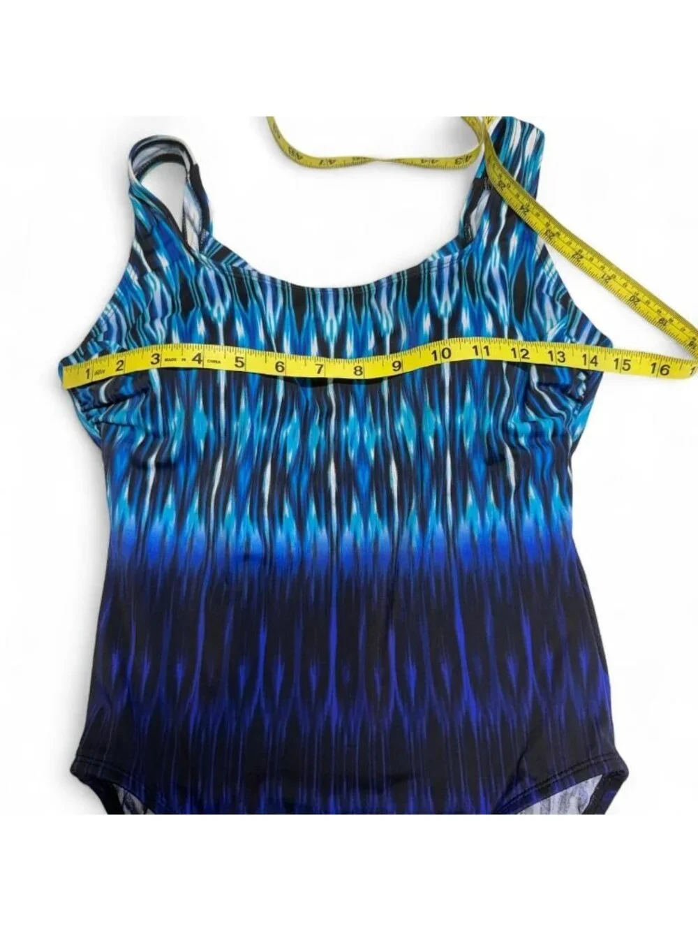 St. John's Bay One Piece Swimsuit Women's 10 Blue Summer Vacation Pool Cruise
